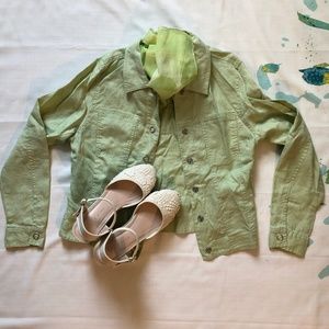 Light Pastel Green Linen Jacket